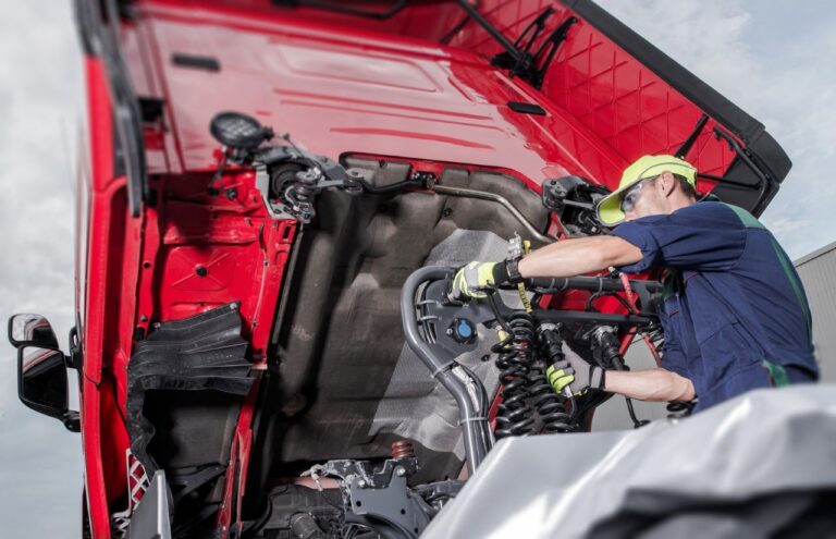 Truck having parts replaced in Auckland