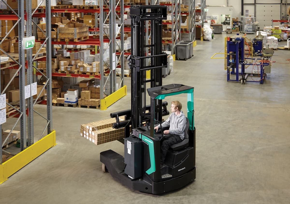 forklift in action