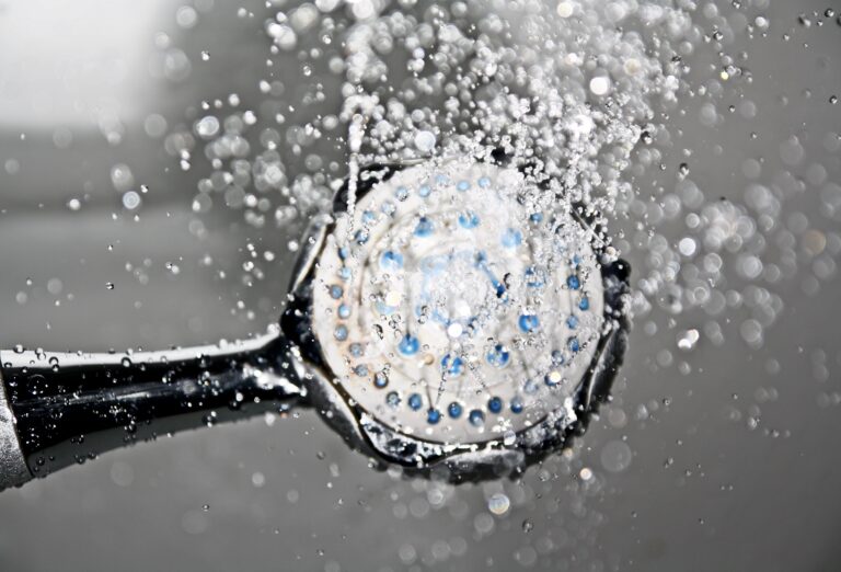 shower head releasing water